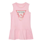 Guess Abito Giromanica Tinta Unita con Logo per Bambina K4RK23KA6W4 ROSA GUESS 