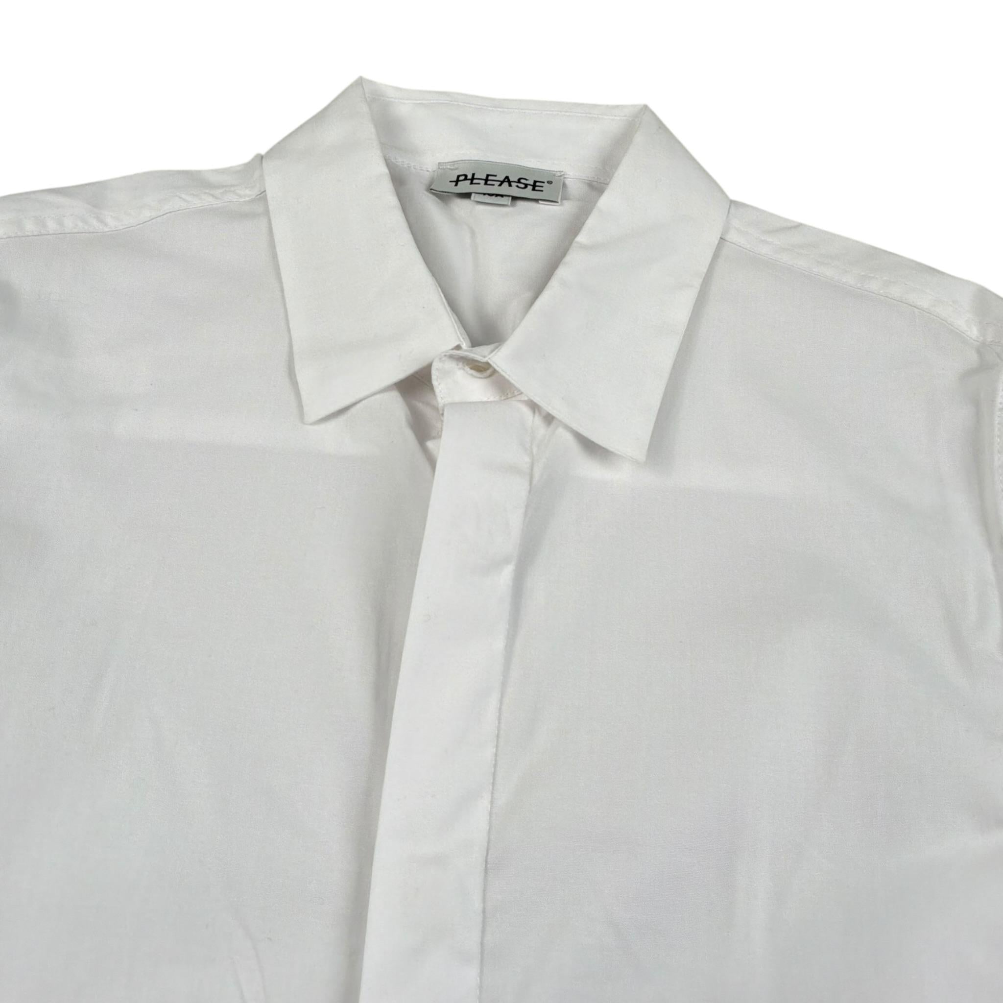 Please Camicia Manica Lunga Tinta Unita per Bambino 2020850 BIANCO PLEASE 
