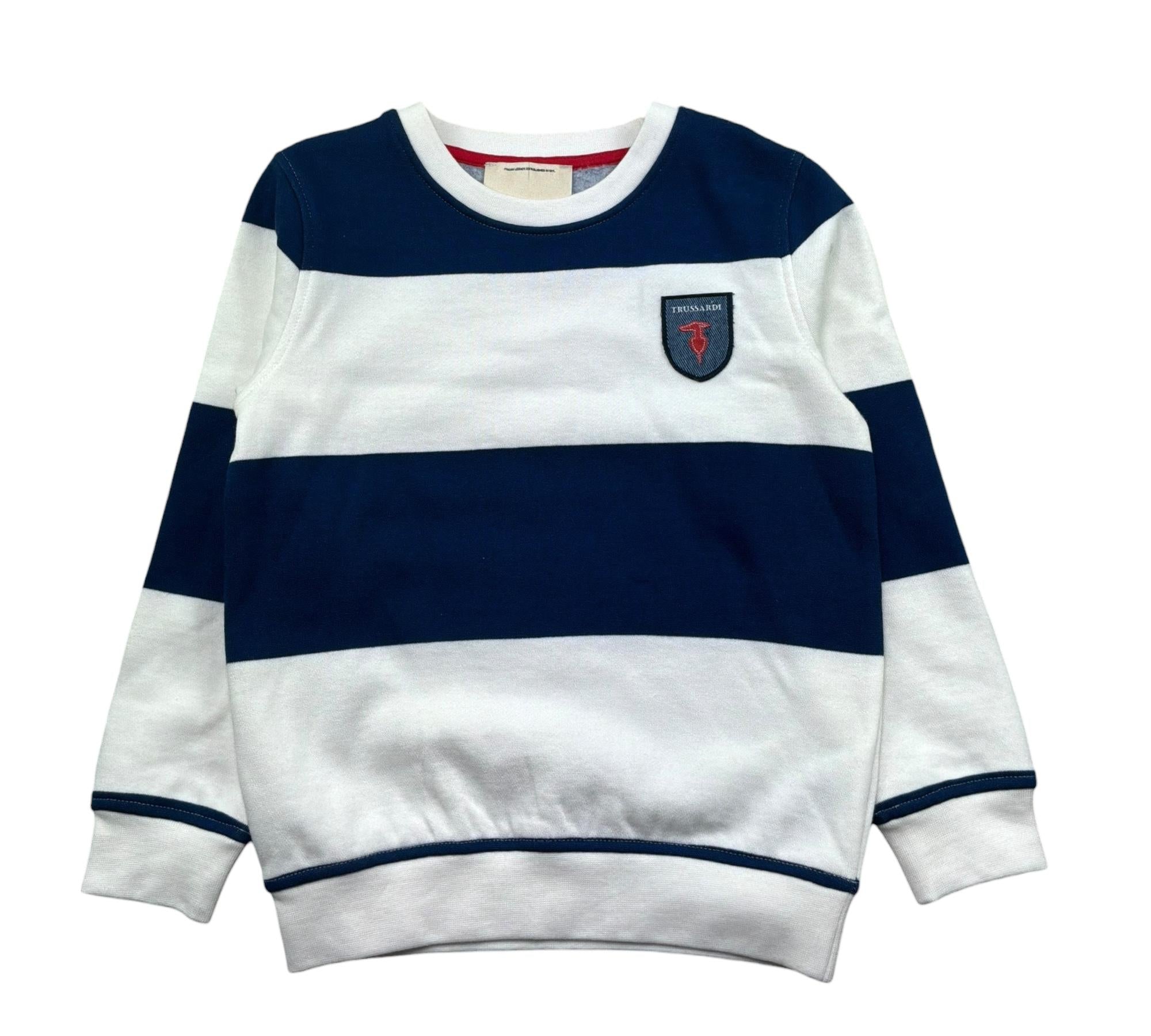 Trussardi Felpa Chiusa Bicolore con Stampa per Bambino TBP26153FE PANNA/BLU TRUSSARDI 