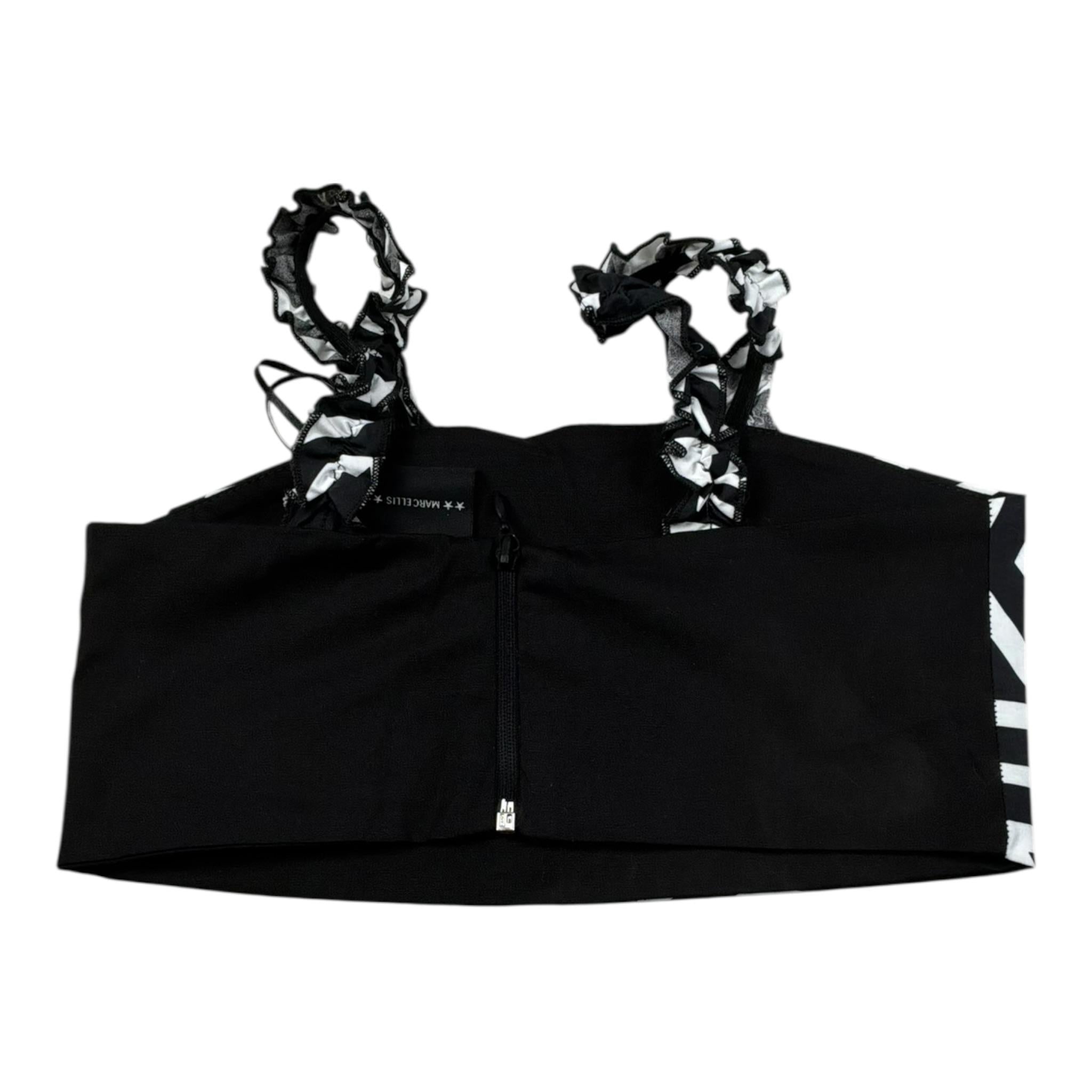 Marc Ellis Top Tinta Unita Bretelline E Stampa per Bambina JMJTP16502 BIANCO/NERO MARC ELLIS 