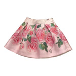Loredana Gonna Tinta Unita con Fantasia Rose per Bambina P0101175 ROSA LOREDANA 