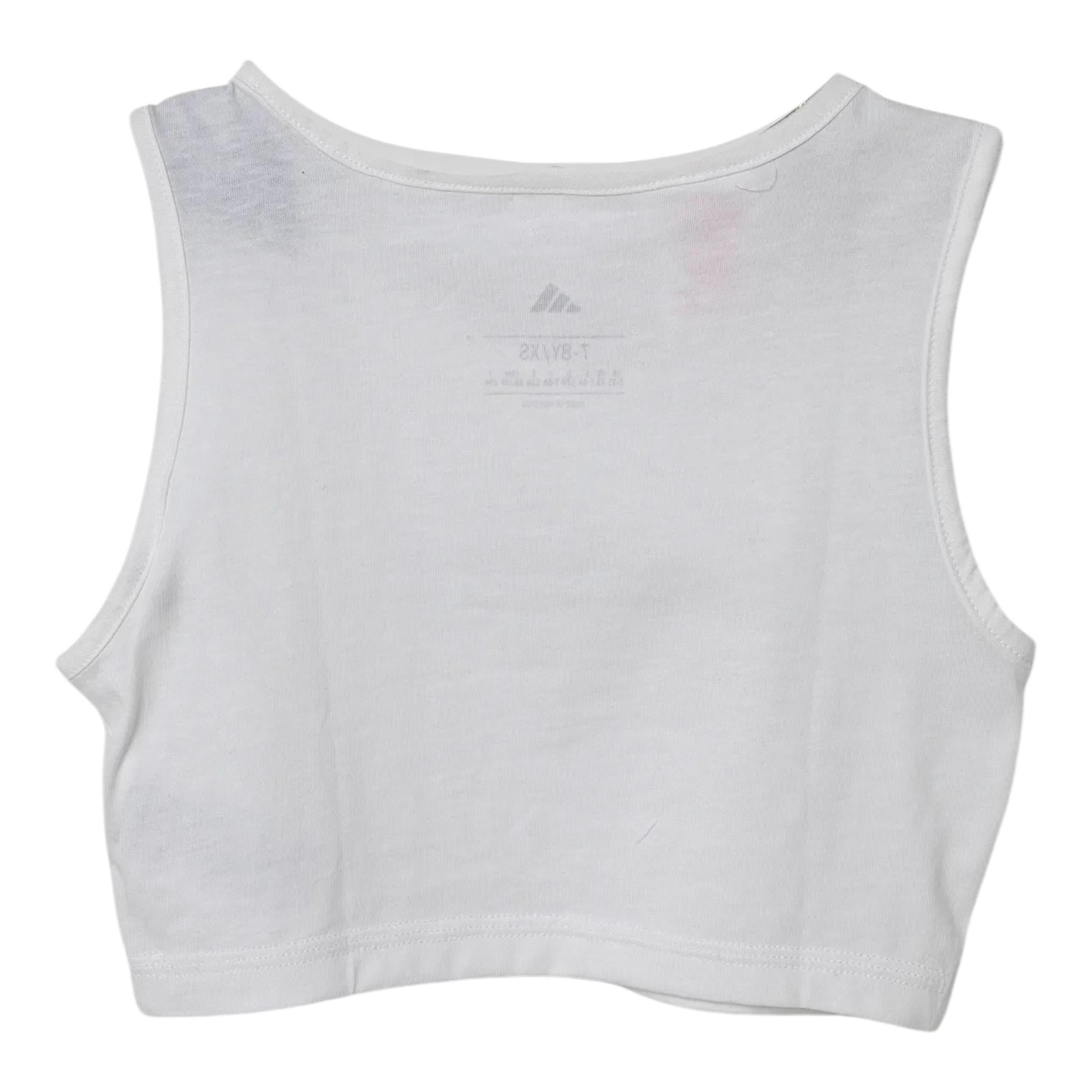 Adidas Top Tinta Unita Giromanica con Logo per Bambina JC9734 BIANCO Adidas 