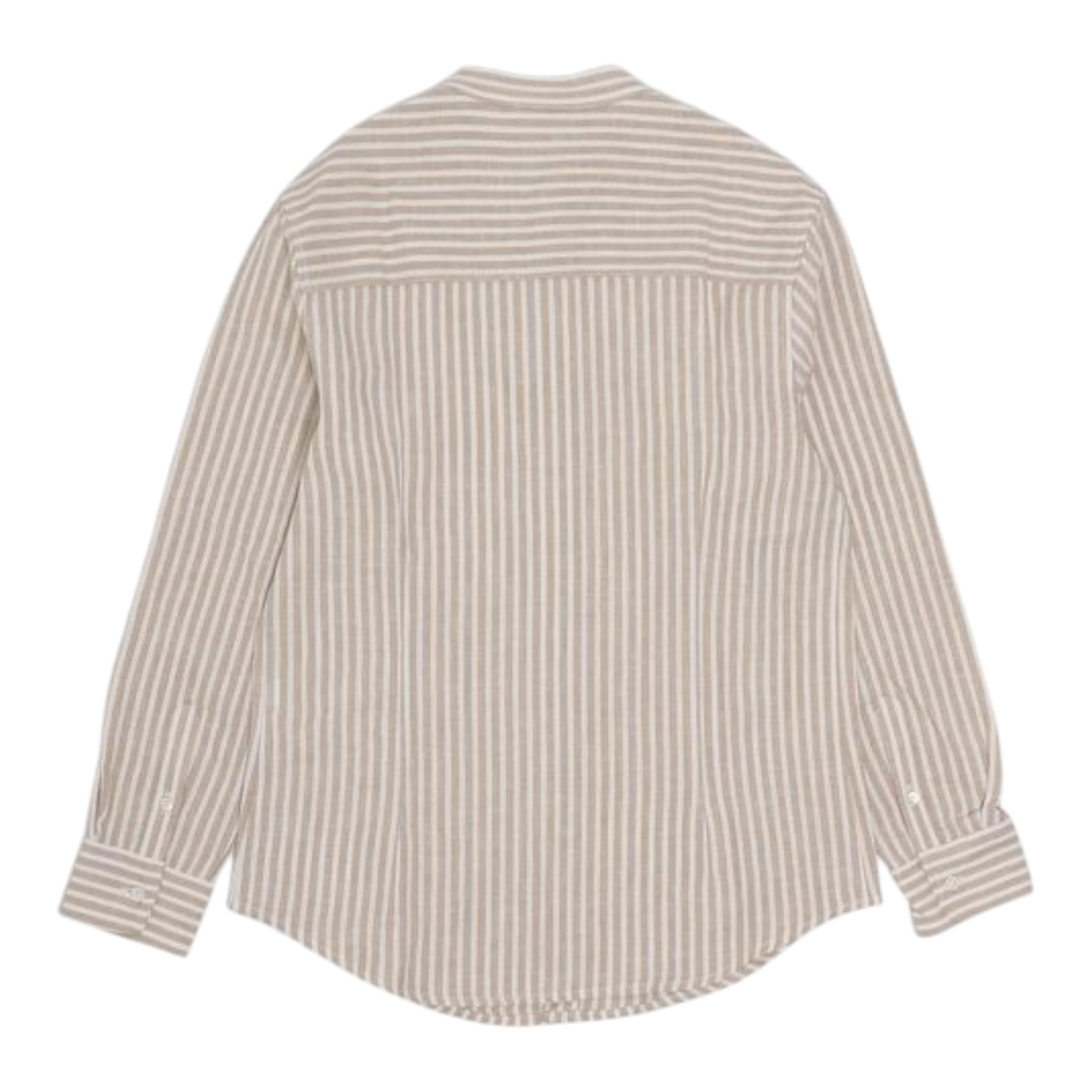 Fay Camicia Tinta Unita con Fantasia A Righe per Bambino FU5P00 BEIGE FAY 