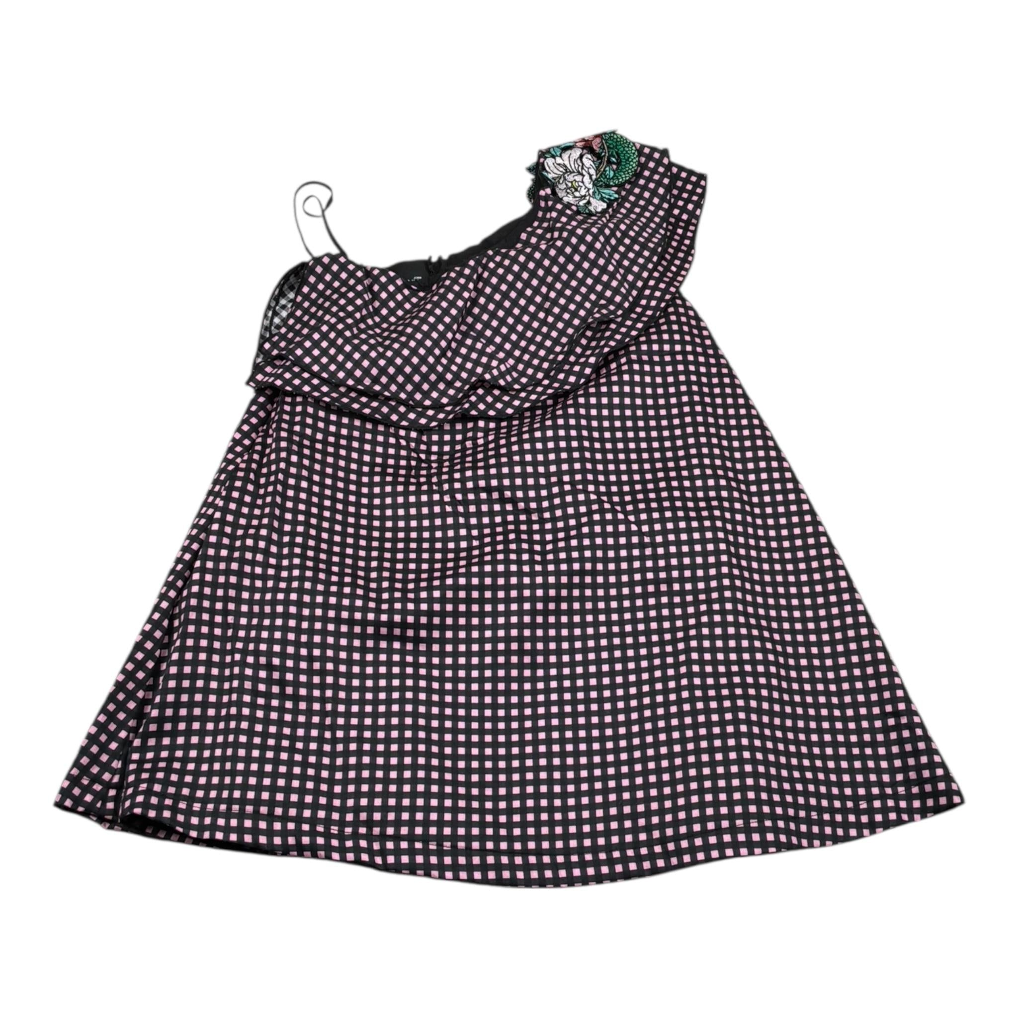 John Richmond Abito Biclore con Fantasia A Quadri per Bambina RGP26175VE NERO/ROSA JOHN RICHMOND 