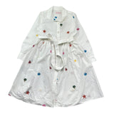 Saint Barth Abito Manica Lunga Tinta Unita con Ricami per Bambina PHILPA BIANCO SAINT BARTH 