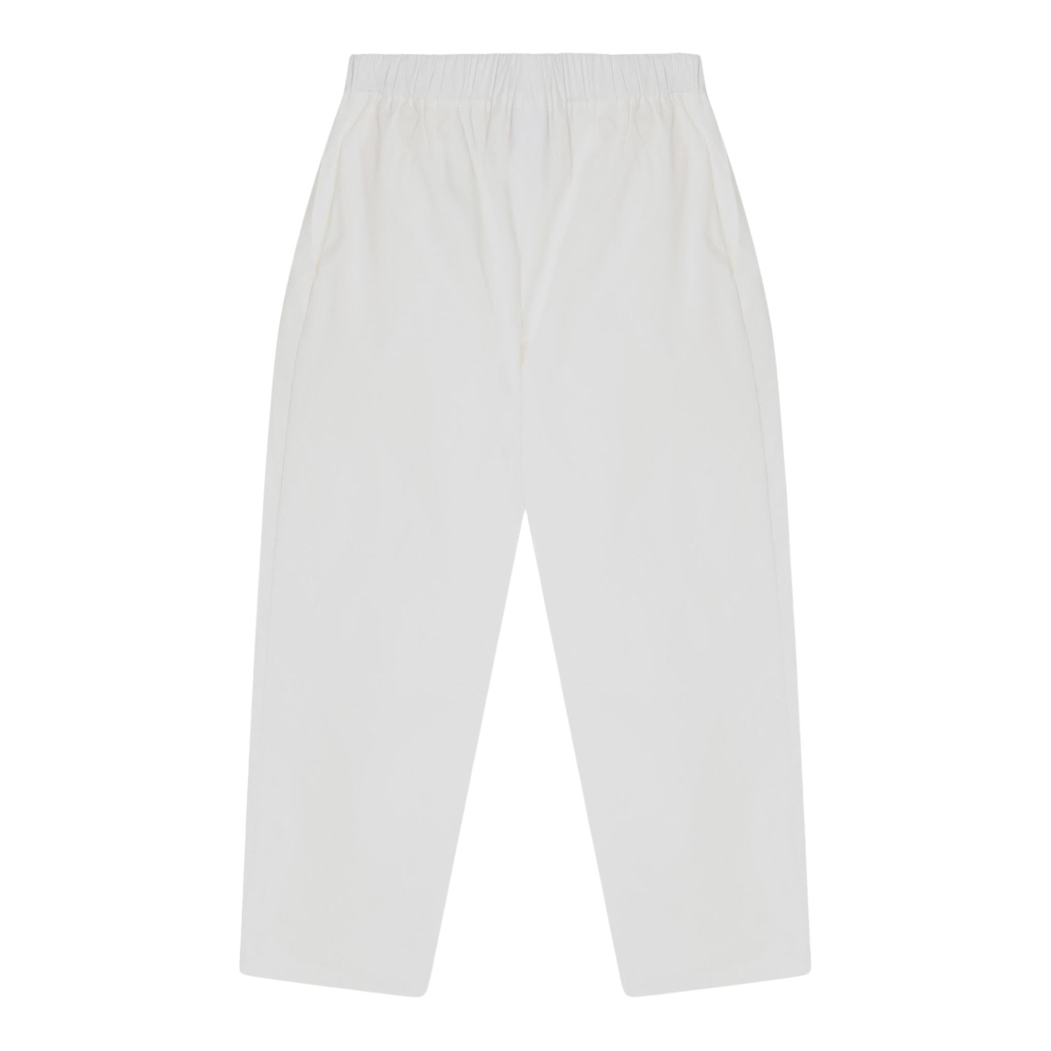 Dou Dou Pantalone Tinta Unita con Elastico In Vita per Bambina DW6P61 BIANCO DOU DOU 