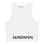 Patrizia Pepe Canotta Tinta Unita con Logo per Bambina 7M0808 BIANCO PATRIZIA PEPE 
