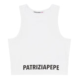 Patrizia Pepe Canotta Tinta Unita con Logo per Bambina 7M0808 BIANCO PATRIZIA PEPE 