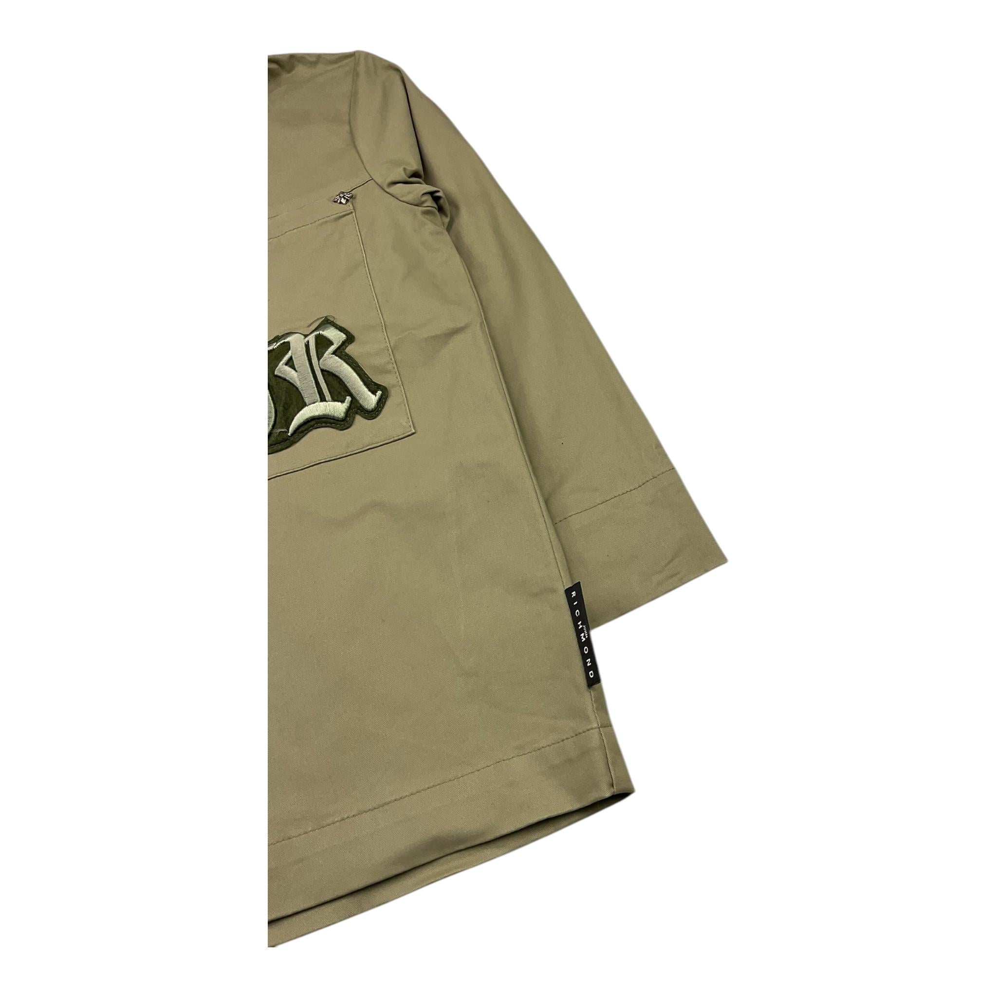 JOHN RICHMOND camicia manica lunga tinta unita con logo Verde per Bambino RBA25056CA VERDE JOHN RICHMOND 