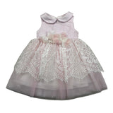 Colori Chiari Abito Giromanica con Ricami Rosa per Neonata FN105861 ROSA COLORI CHIARI 