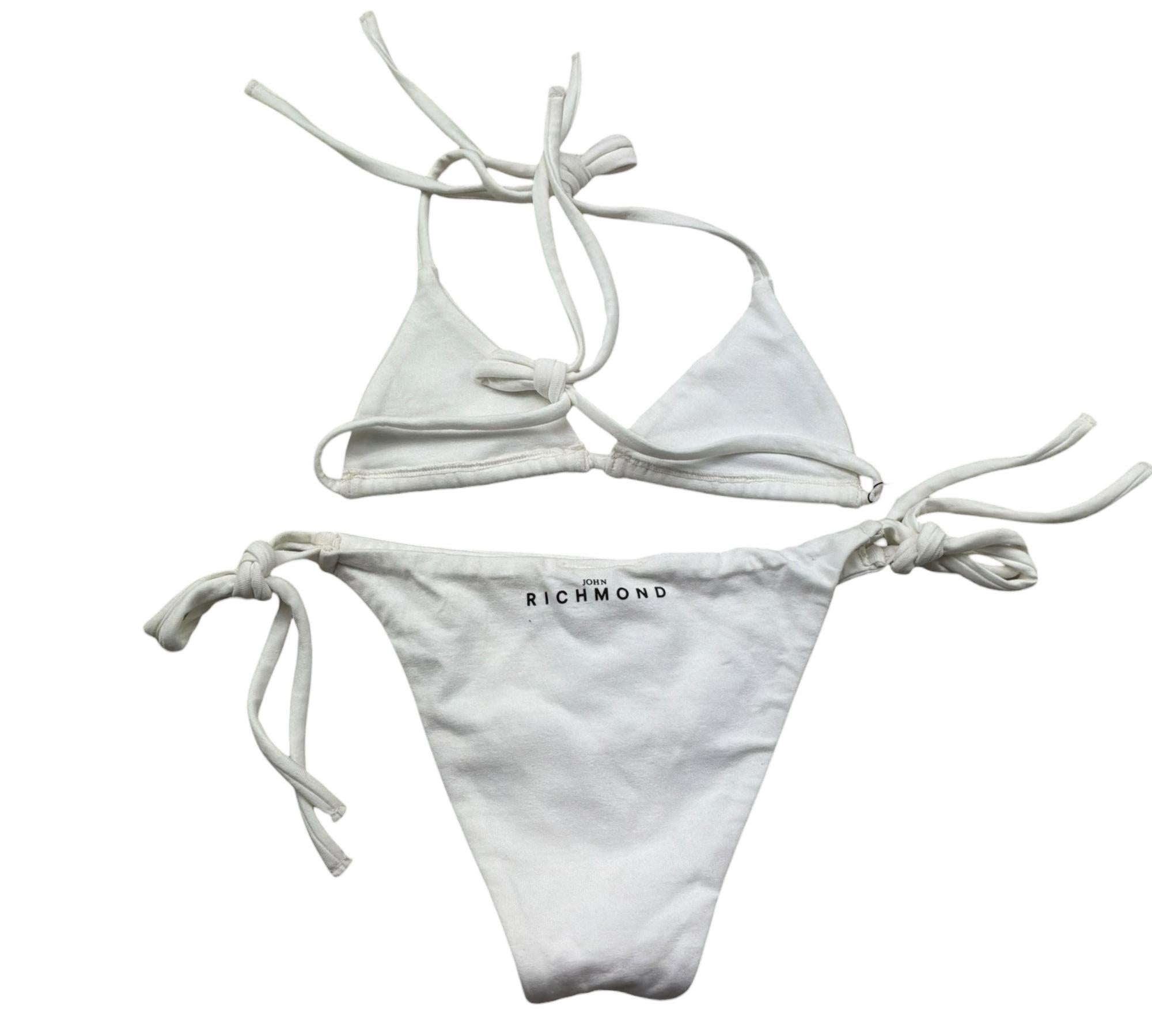 John Richmond Costume 2 Pezzi Triangolo-Mutandina Tinta Unita per Bambina RGP26030CO BIANCO JOHN RICHMOND 