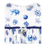 Monnalisa Camicia Tinta Unita con Fantasia per Neonata 11C303N BIANCO MONNALISA 