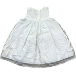 Monnalisa Abito Giromanica Tinta Unita con Ricami per Neonata 735957 BIANCO MONNALISA 