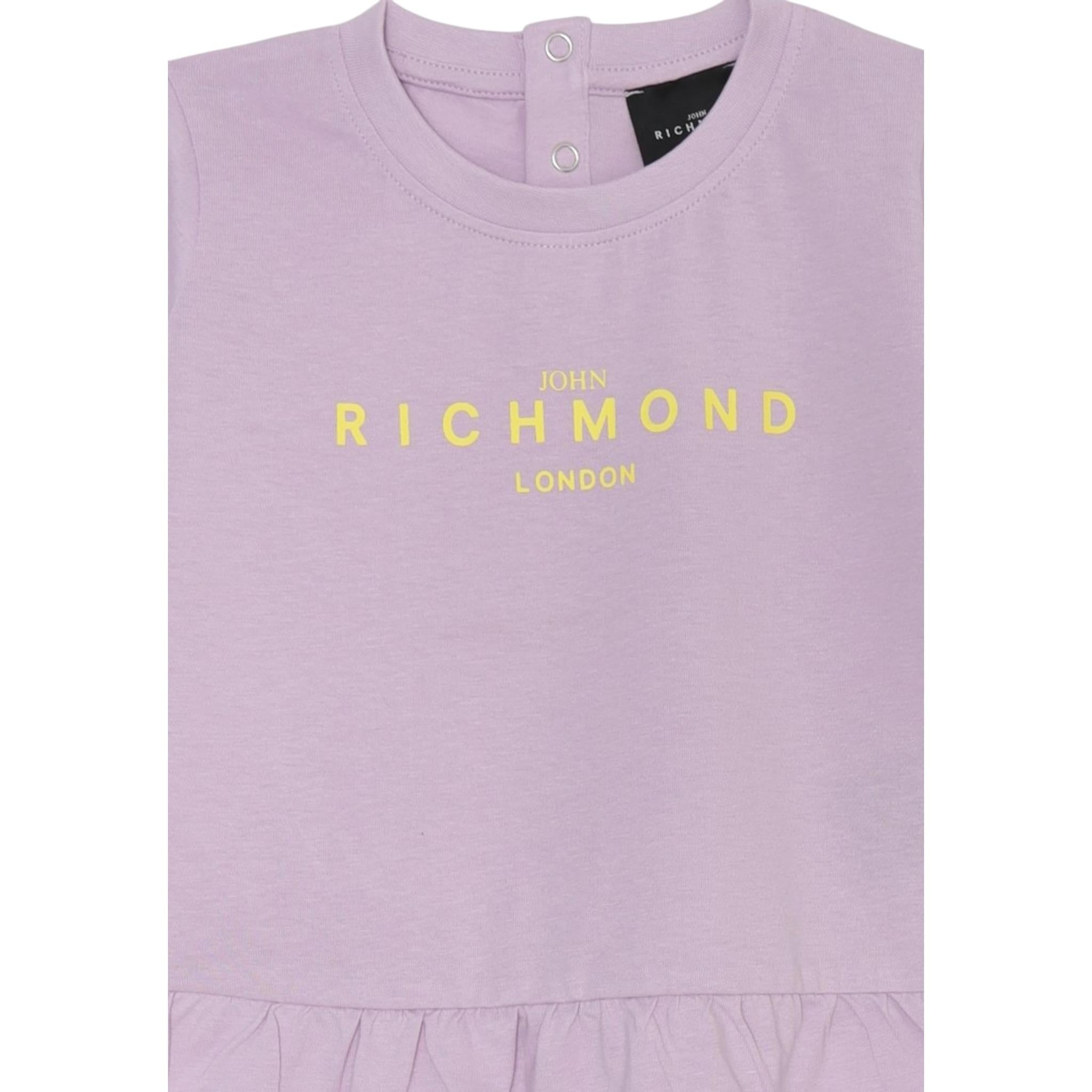 John Richmond Abito Tinta Unita con Stampa per Neonata RIP25005VEX LILLA JOHN RICHMOND 