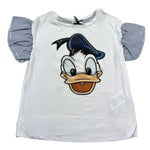 Monnalisa T.Shirt Girocollo Tinta Unita con Stampa Paperino per Bambina 191605S5 BIANCO MONNALISA 