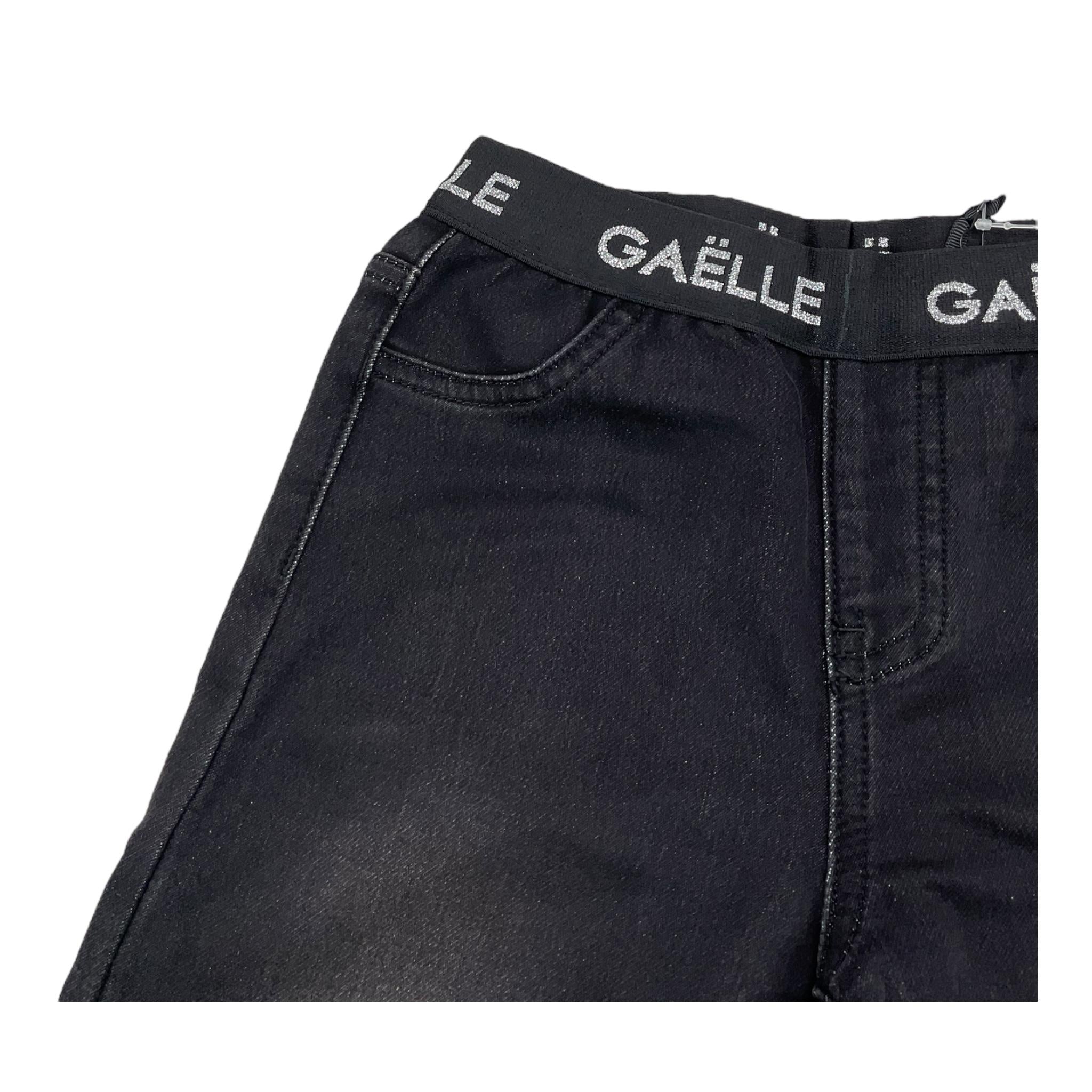 GAELLE jeans tinta unita con elastico in vita logat Nero per Bambina 2741P00306 NERO GAELLE 