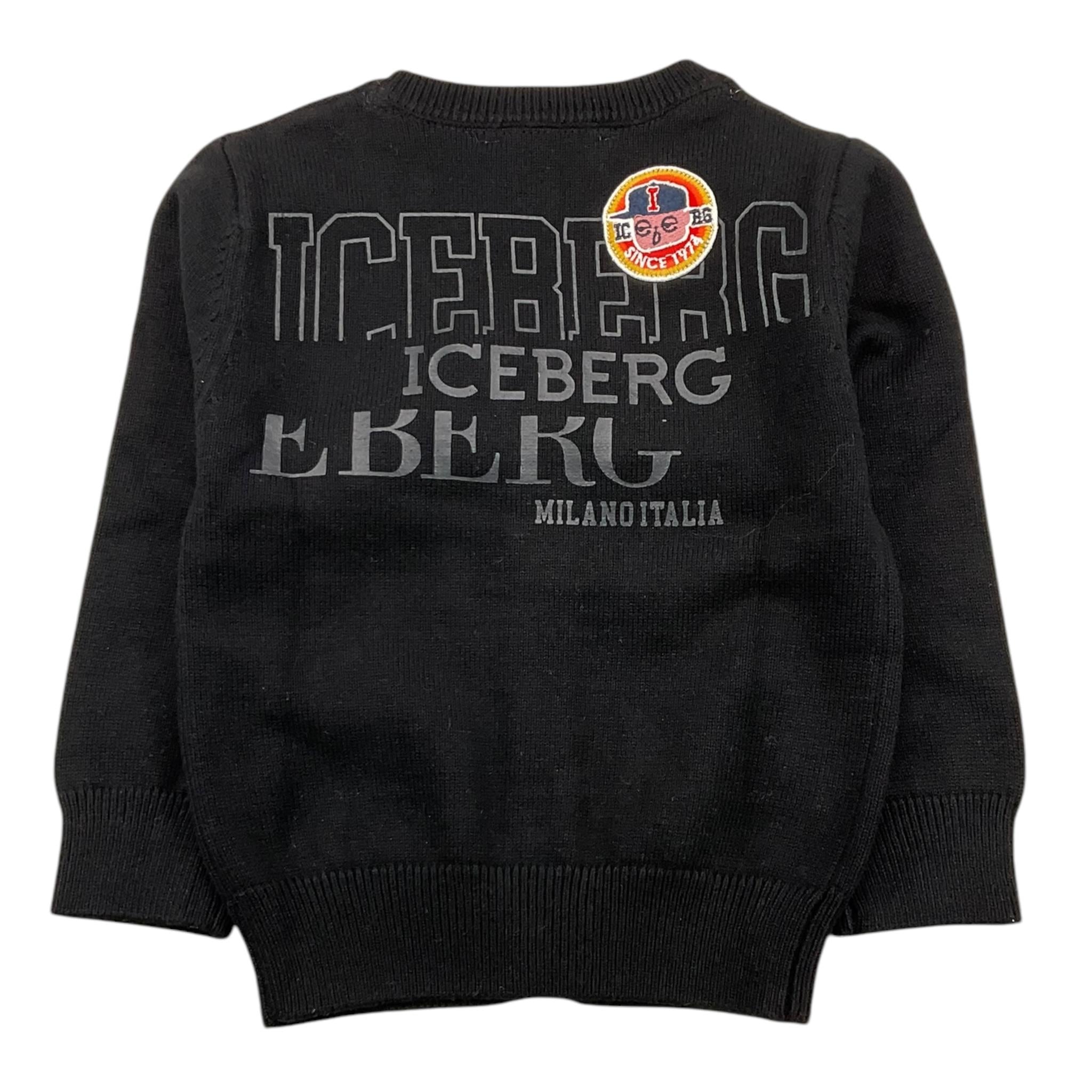 ICEBERG cardigan scollo a v tinta unita cn applicazioni Nero per Neonato MGICE5313B NERO ICEBERG 