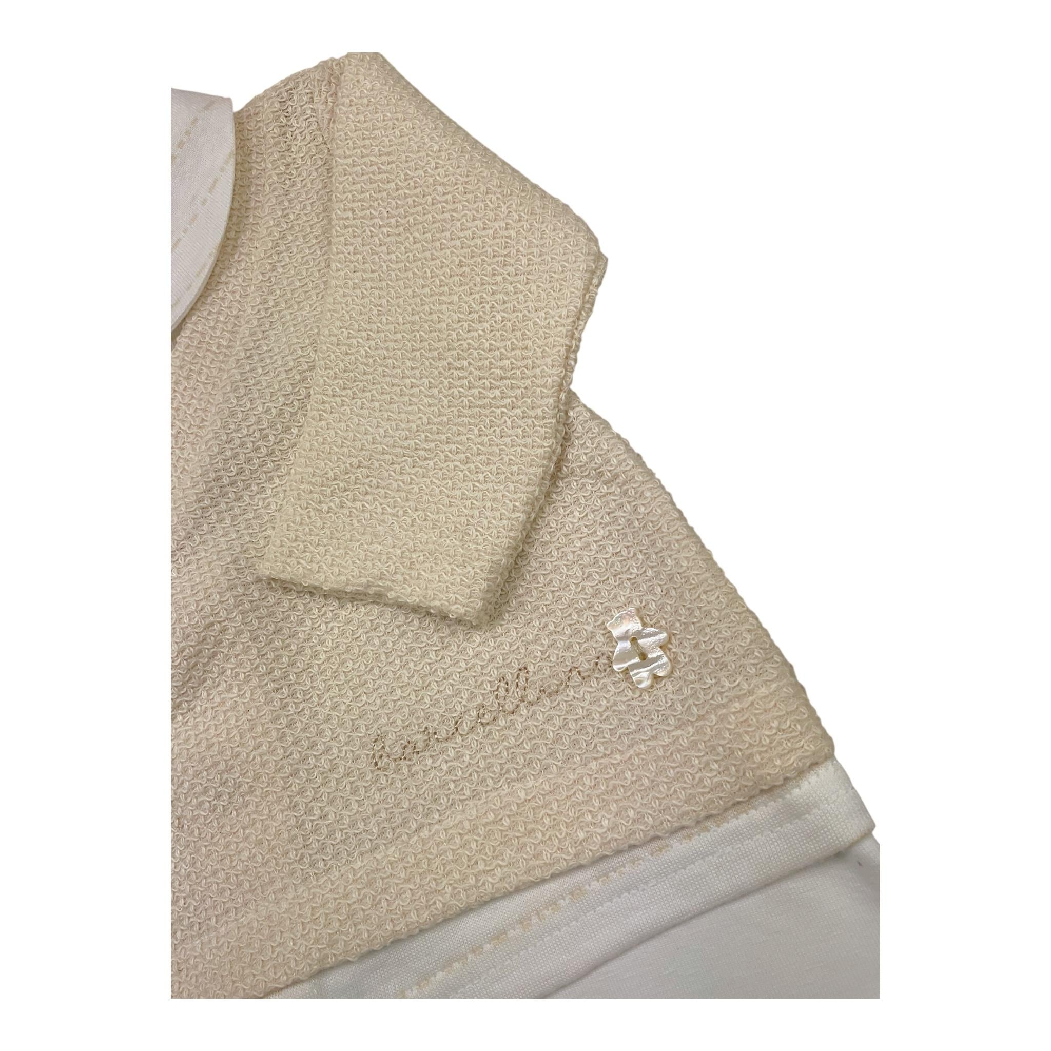 Barcellino Tutina Bicolore con Colletto per Neonato 9340 BIANCO/BEIGE BARCELLINO 