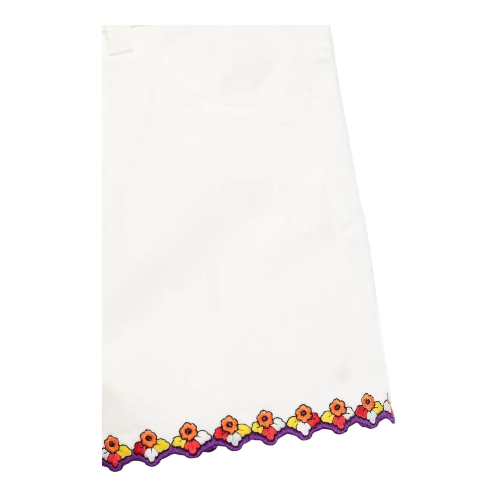 Emilio Pucci Short Tinta Unita con Profili In Contrasto per Bambina PW6A69 BIANCO EMILIO PUCCI 