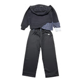STAY STREET completo 2pz felpa tinta unita con cappuccio e stampa-pantalone Nero per Neonato FB3002N NERO STAY STREET 