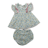 Babidu Completo 2 Pezzi Camicia-Coulotte Tinta Unita per Neonata 93491 VERDE BABIDU 
