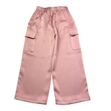 Please Pantalone Tinta Unita con Tasconi E Elastico per Bambina PE06310G73 ROSA PLEASE 