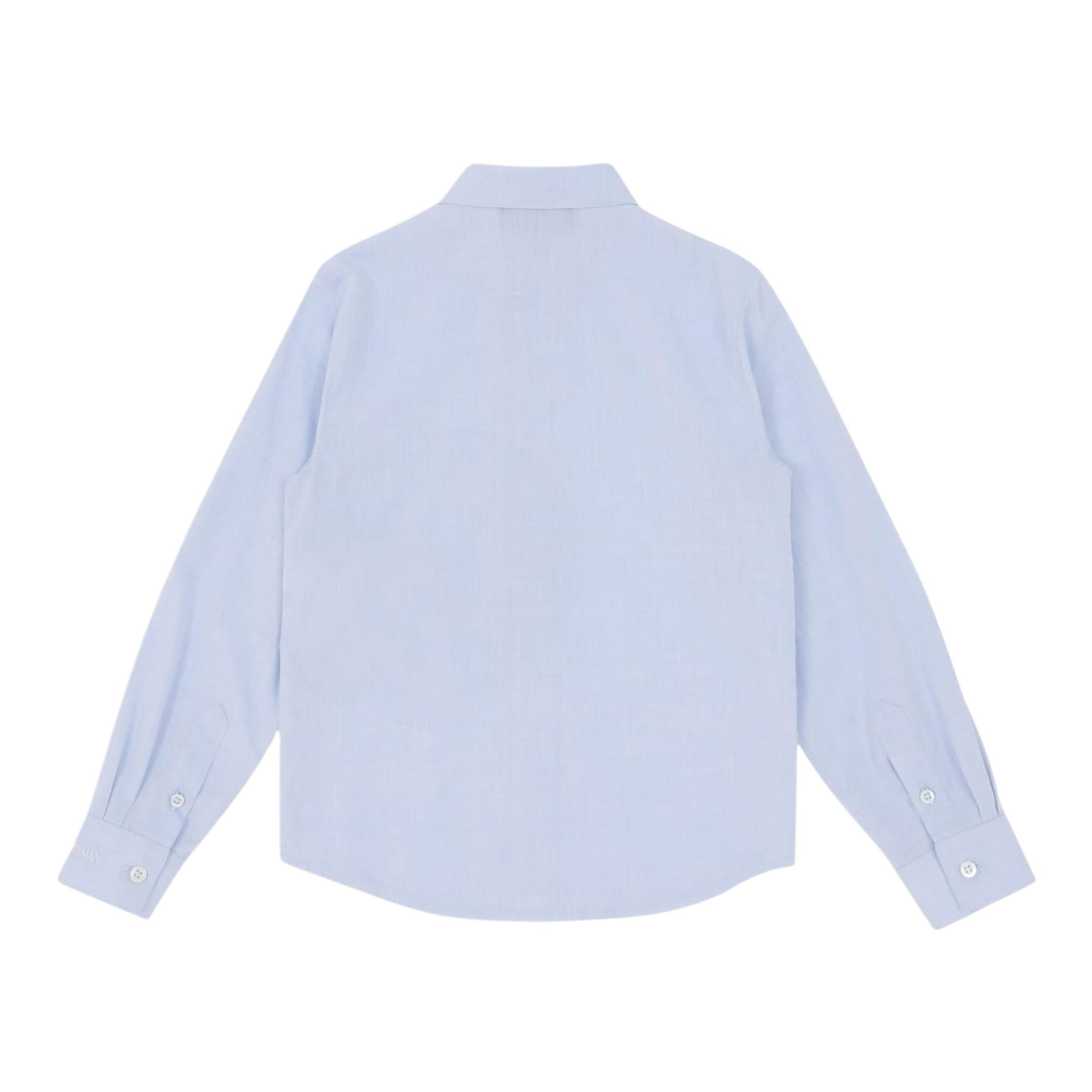 Emporio Armani Camicia Tinta Unita Manica Lunga per Bambino EB000062 AZZURRO EMPORIO ARMANI 