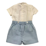 Pontoporponto Completo 2 Pezzi Camicia-Culotte per Neonato 6123 BIANCO/AZZURRO PONTOPORPONTO 