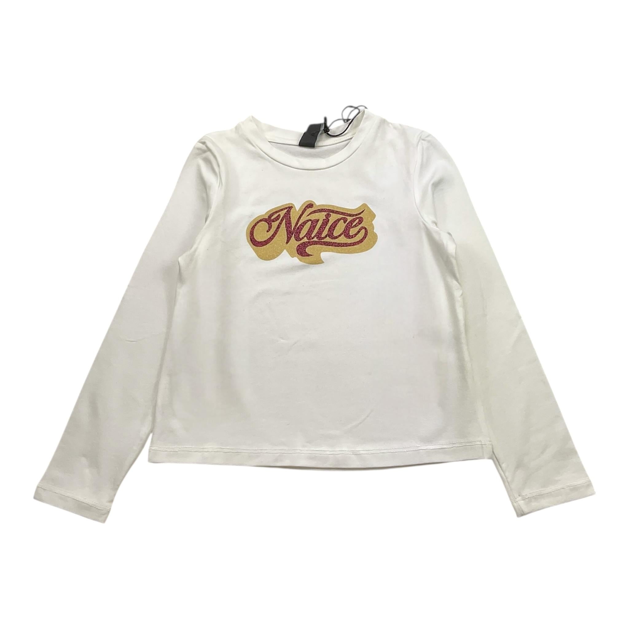 NAICE shirt girocollo tinta unita con stampa Bianco per Bambina 24213 BIANCO NAICE 