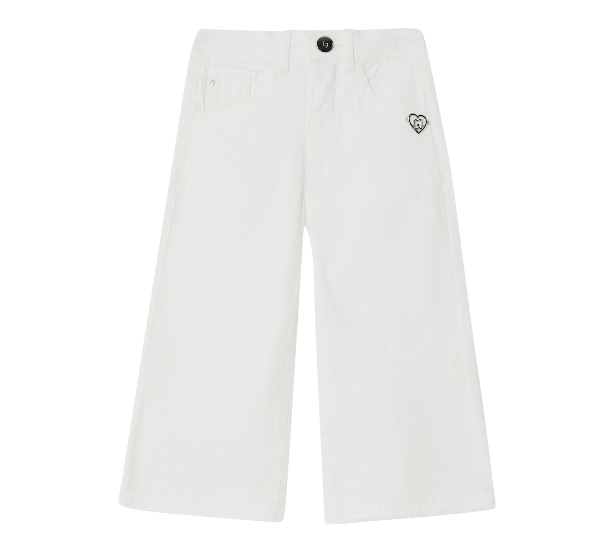 Liu Jo Jeans Tinta Unita Modello Palazzo per Bambina KA5047 BIANCO LIU JO 