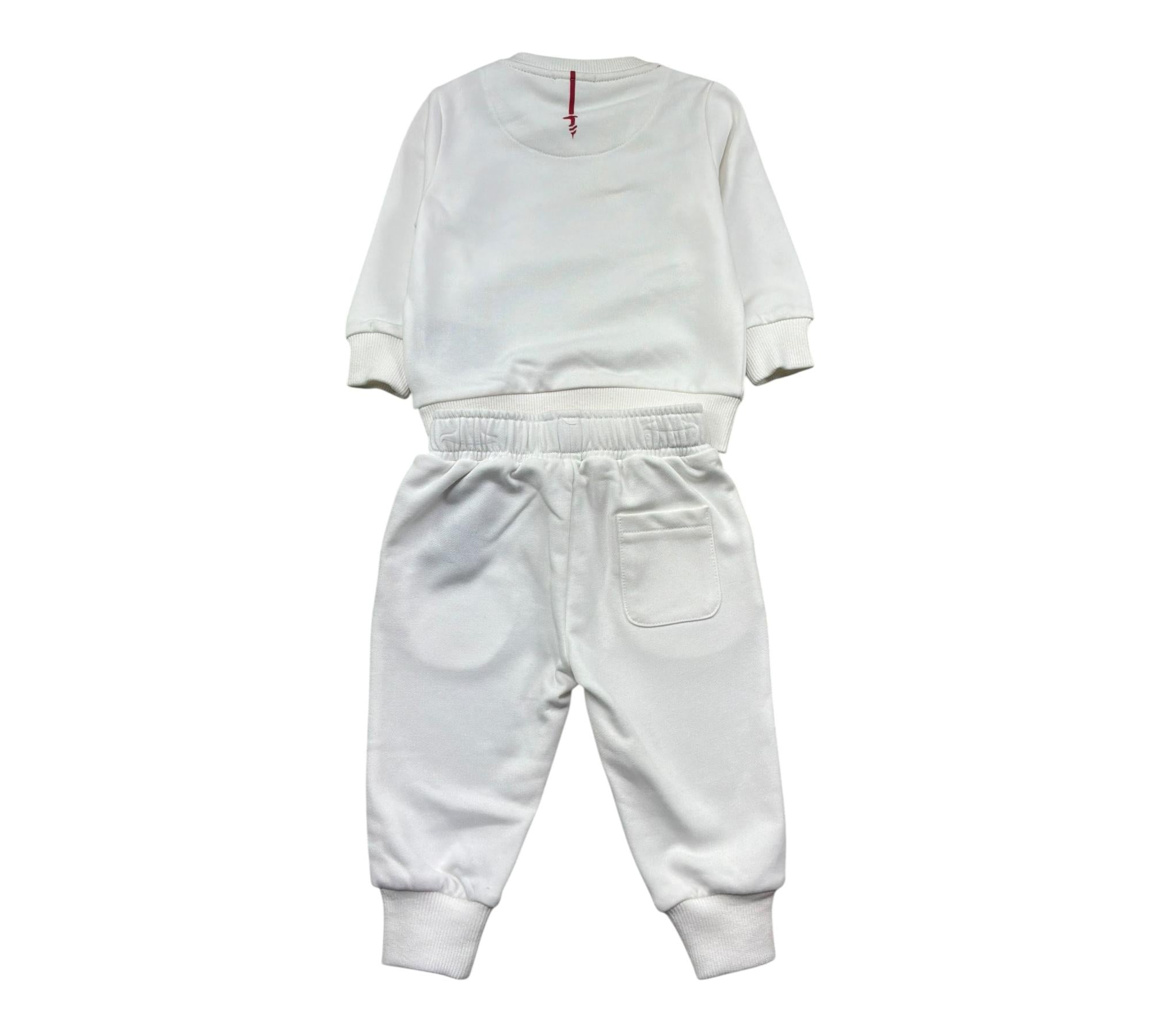 Trussardi Completo 2 Pezzi Felpa-Pantalone Tinta Unita per Neonato TIP26092CF BIANCO TRUSSARDI 