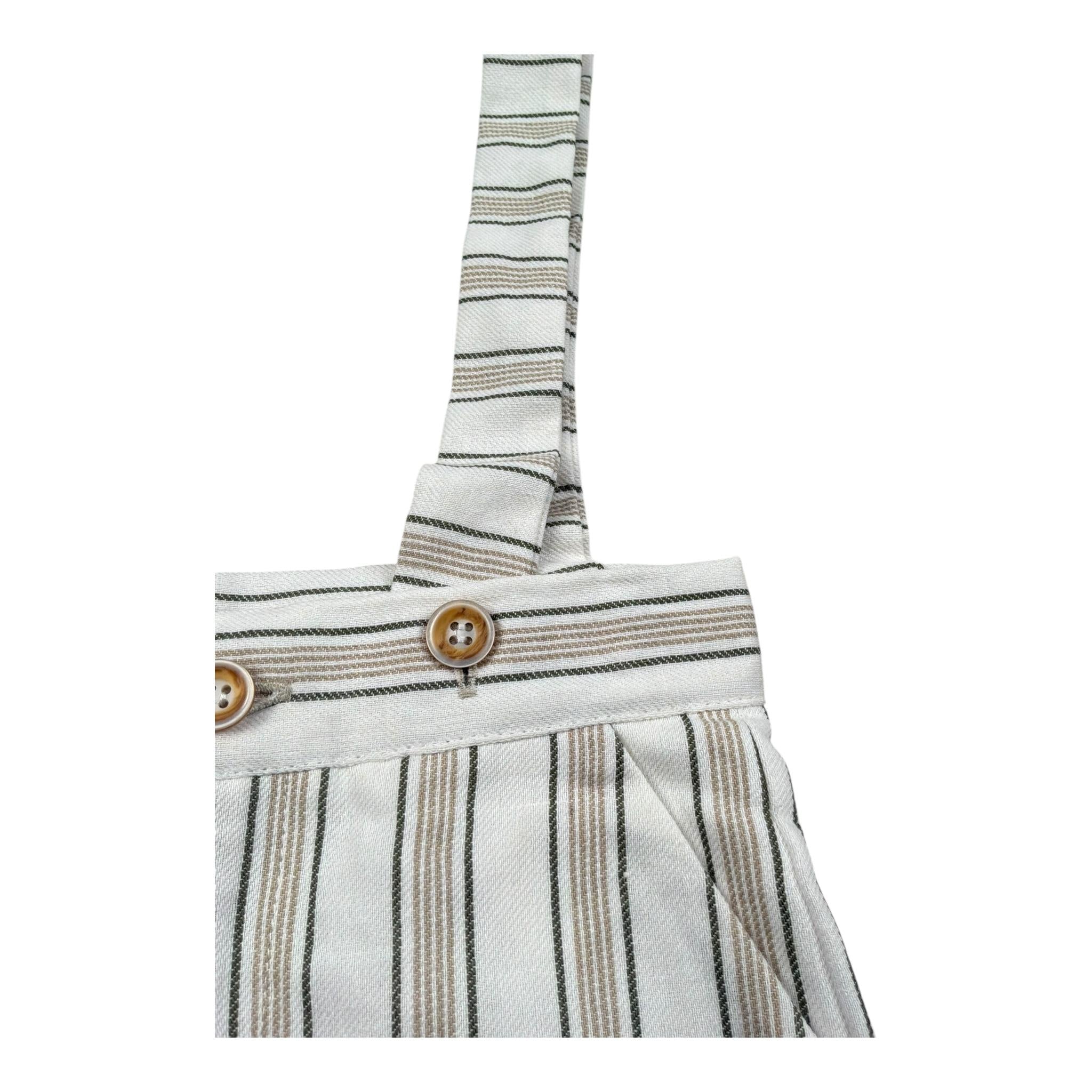 Pure Firenze Bermuda Fantasia A Righe con Bretelle per Neonato PC03291 BIANCO PURE FIRENZE 