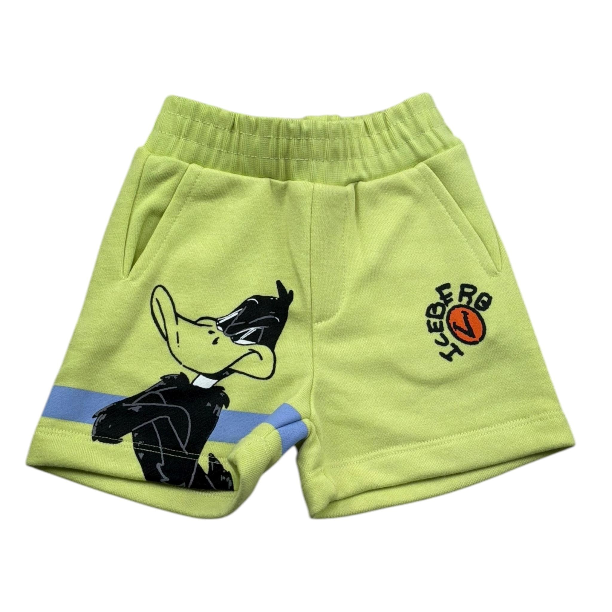 Iceberg Bermuda Felpa Tinta Unita con Stampa per Neonato BFICE5102BNX VERDE ICEBERG 