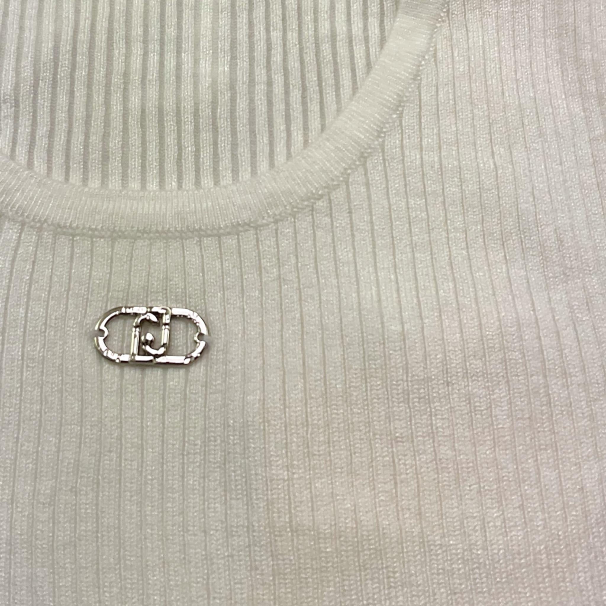 Liu Jo Canotta Tinta Unita con Logo per Bambina GA5041 BIANCO LIU JO 