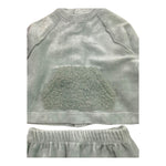 TEDDY E MINOU completo 2pz maglia-pantalone tinta unita in velluto Verde per Neonato I24CP054M0137 VERDE TEDDY E MINOU 