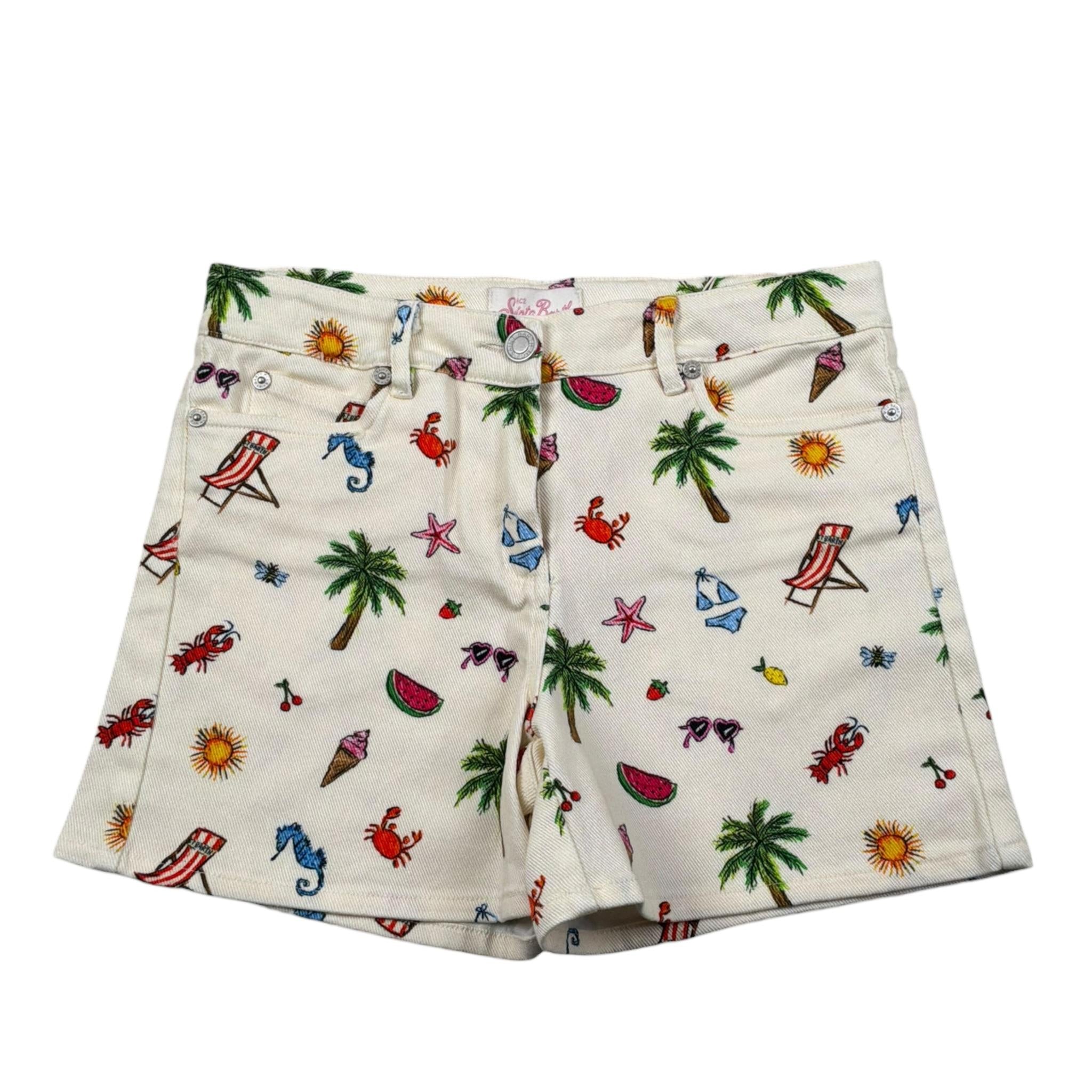 Saint Barth Short Tinta Unita con Stampe  per Bambina CANCUNJR BEIGE SAINT BARTH 