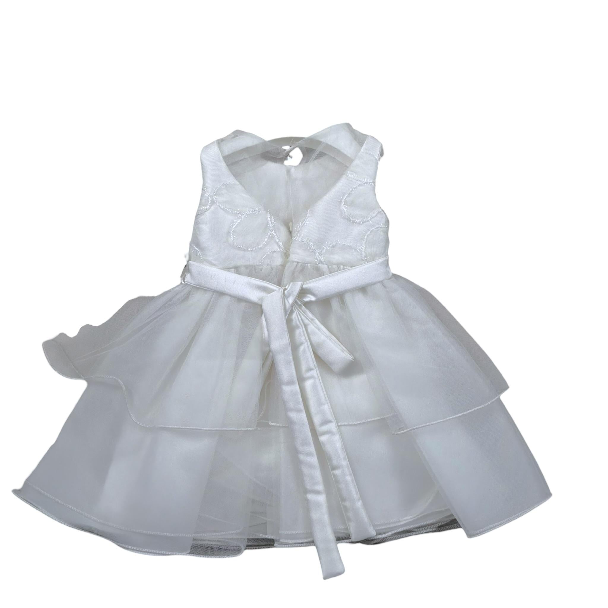 abito cerimonia tinta unita con tulle IM23B36 BIANCO ISABEL & MARTINEZ 