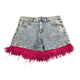 Met Short In Denim con Frange per Bambina ME201 AZZURRO MET 