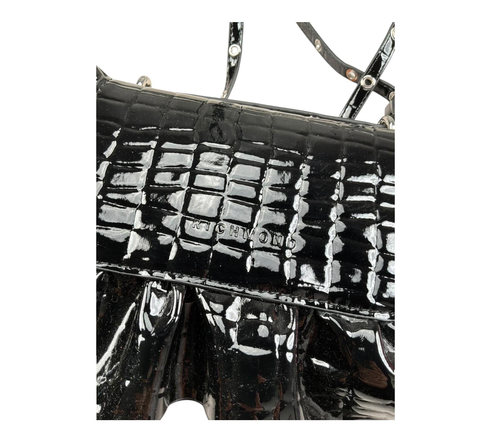 John Richmond Borsa Tinta Unita Lucida per Bambina RGP26170BO NERO JOHN RICHMOND 