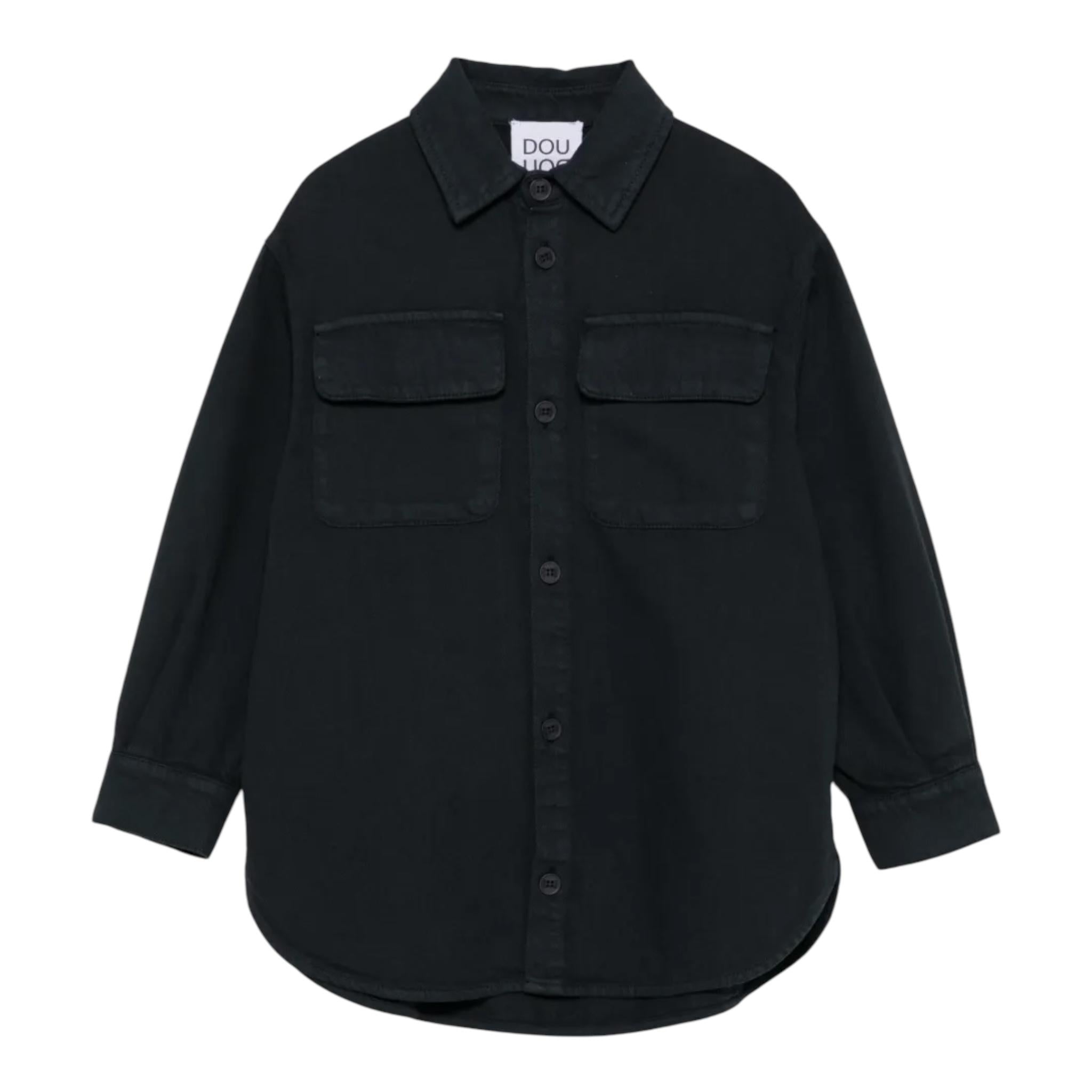 DOU DOU camicia manica lunga tinta unita con tasche Blu per Bambino DV2P27 BLU DOU DOU 