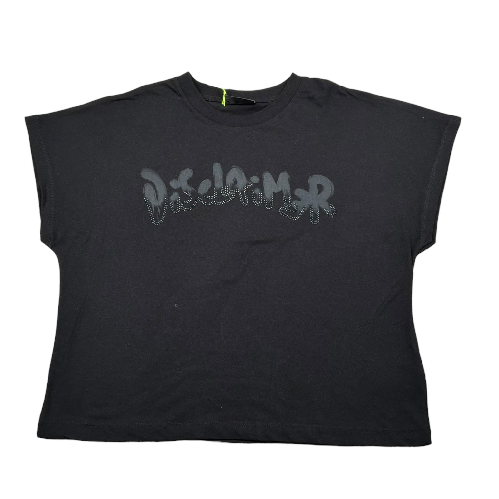 Disclaimer T-Shirt Girocollo Tinta Unita con Stampa per Bambina 25EDK58519 NERO DISCLAIMER 