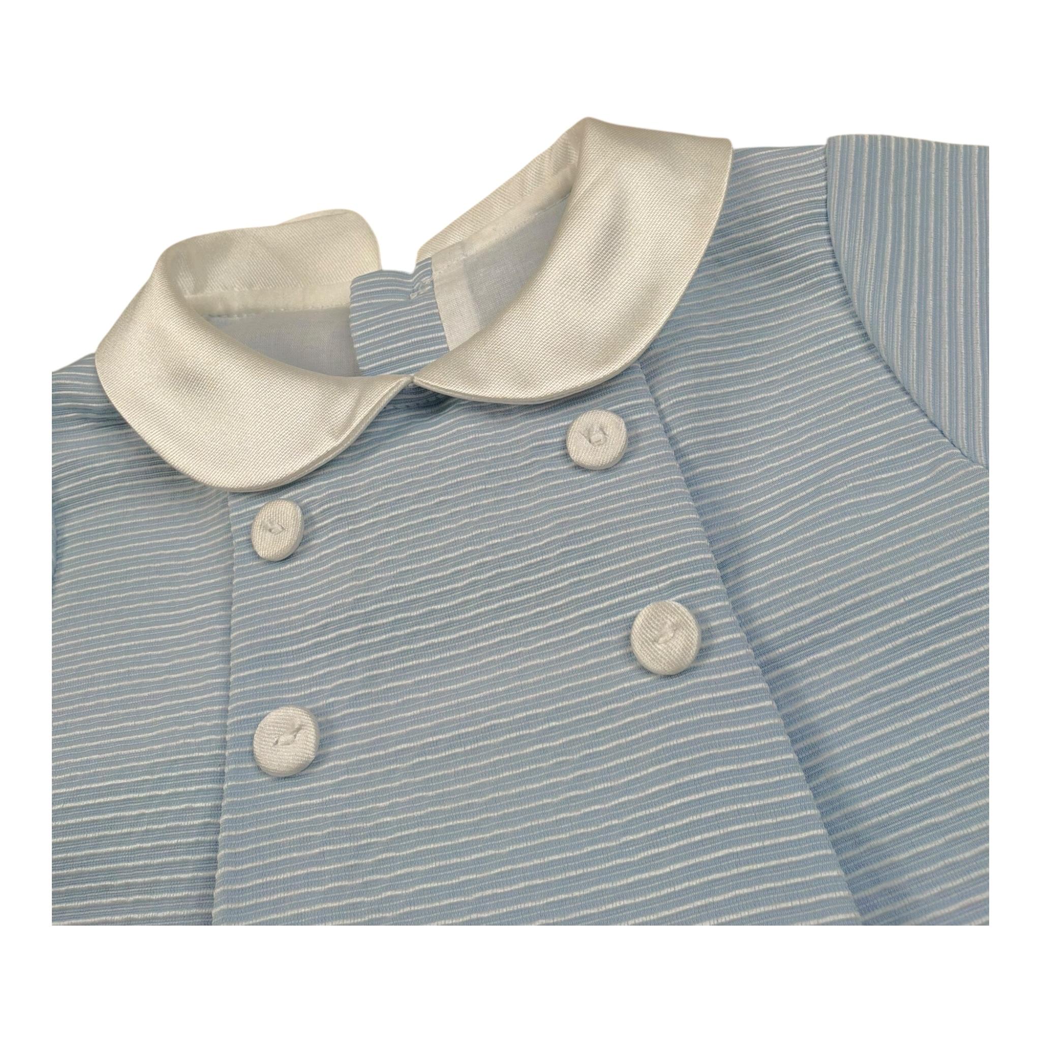 La Stupenderia Pagliaccetto Tinta Unita con Colletto per Neonato CBPG51 AZZURRO LA STUPENDERIA 