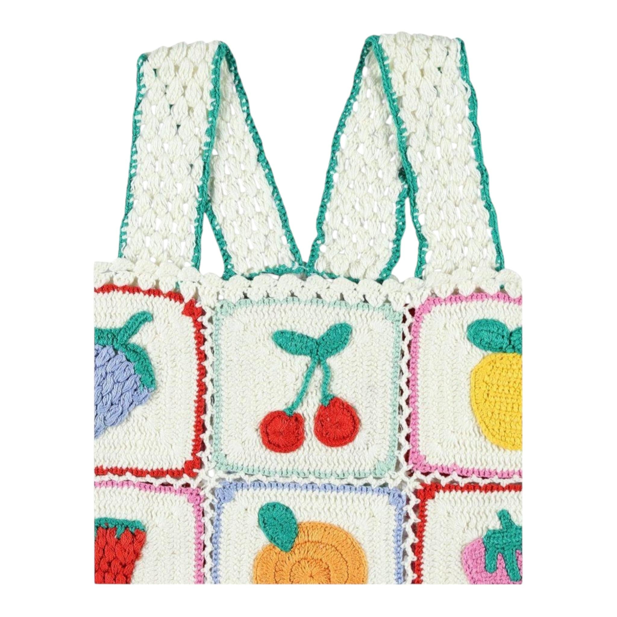 Stella Mccartney Top In Filo Tinta Unita con Ricami per Bambina TW9A22 PANNA STELLA McCARTNEY 