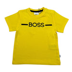 Boss T-Shirt Girocollo Tinta Unita con Stampa per Neonato J05831 GIALLO BOSS 