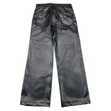 BOBOLI pantalone in ecopelle tinta unita modello palazzo Nero per Bambina 729121 NERO BOBOLI 