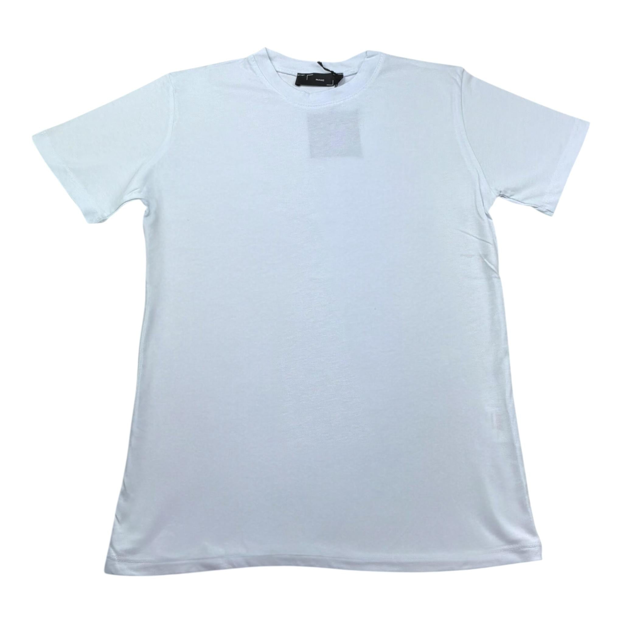 Make T-Shirt Girocollo Tinta Unita  per Bambino MK001J BIANCO MAKE 