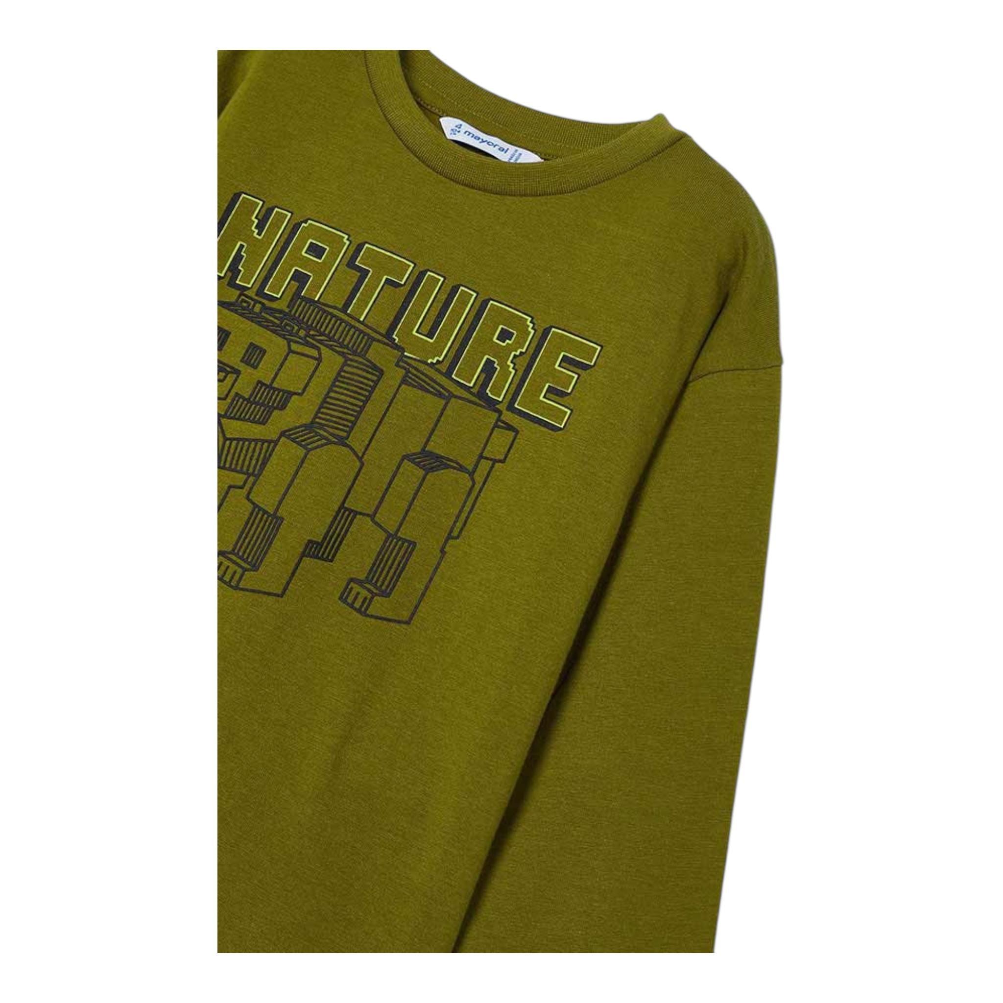 MAYORAL shirt girocollo tinta unita con stampa in contasto Verde per Neonato 4051 VERDE MAYORAL 