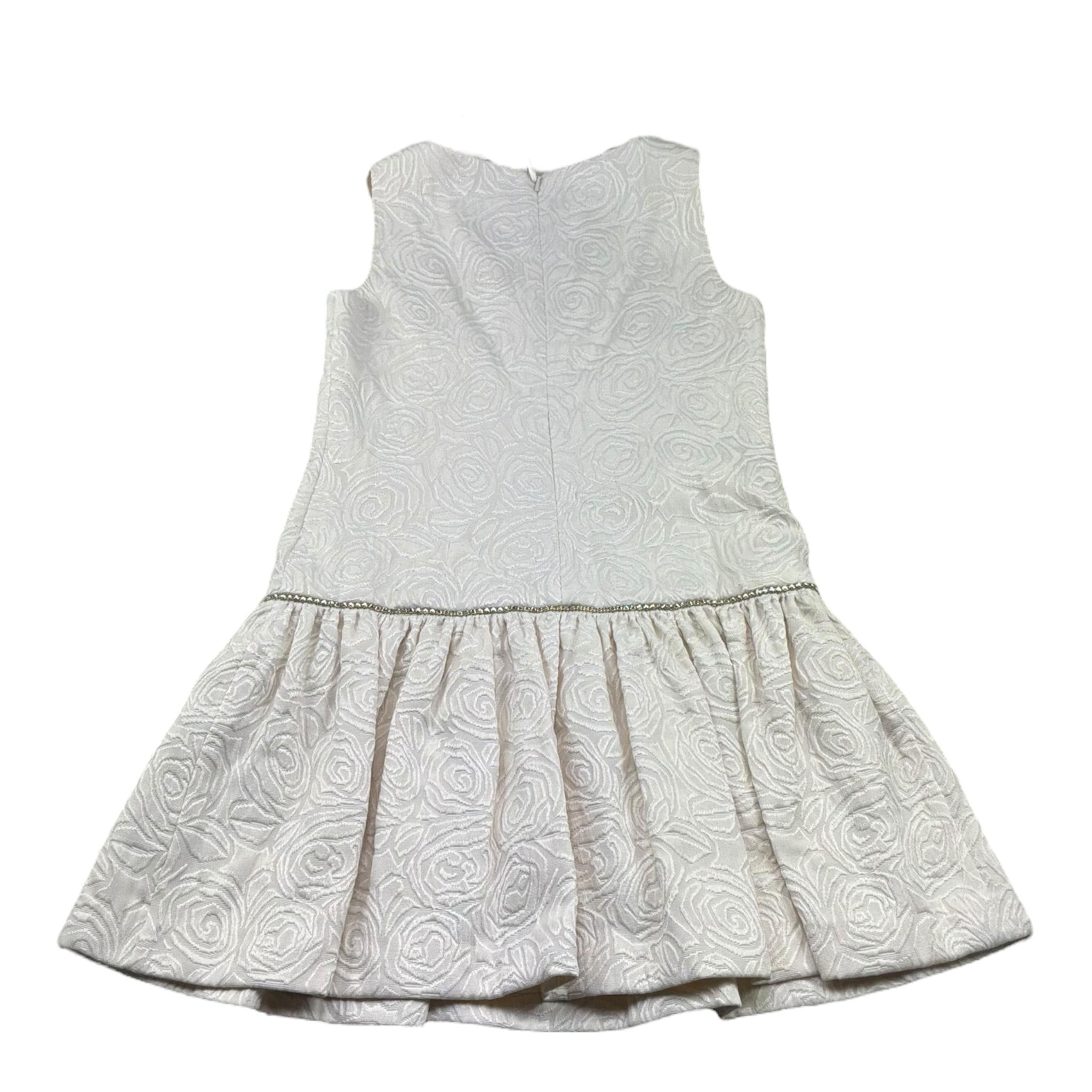 Monnalisa Abito Tinta Unita Giromanica con Ricami per Bambina 717914 AVORIO MONNALISA 