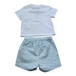 Moschino Completo 2 Pezzi T-Shirt-Bermuda Tinta Unita con Stampa per Neonato MUG01S BIANCO MOSCHINO 