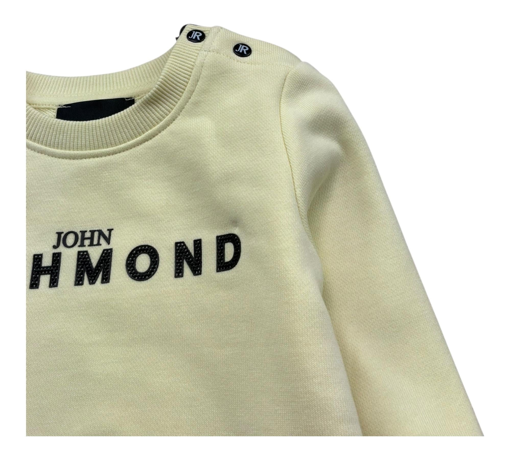 John Richmond Felpa Chiusa Girocollo Tinta Unita con Stampa per Neonato RIP26002FE GIALLO JOHN RICHMOND 